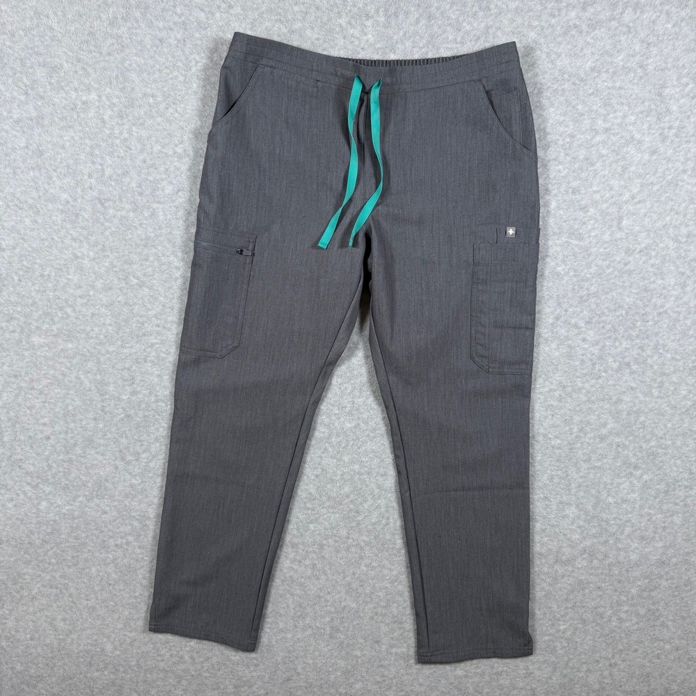 FIGS Technical Collection Charcoal Grey Scrub Pants TW2000P Medium Fits 32x26